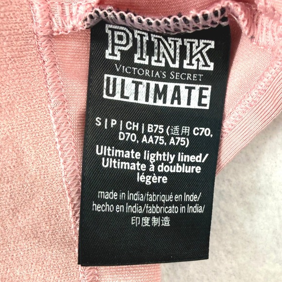 PINK Victoria's Secret Ultimate Lightly Lined Sports Bra Pink Small Balletcore - Picture 5 of 7